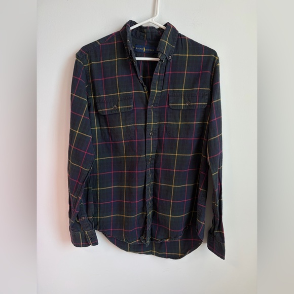 Ralph Lauren Other - Ralph Lauren Men’s Navy Plaid Flannel Shirt Button Down Tartan Size Small